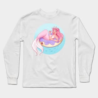 Pool party mermaid Long Sleeve T-Shirt